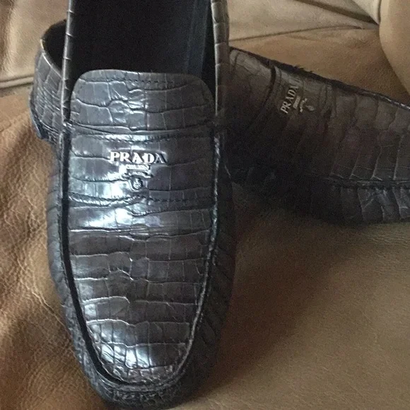 Prada | Shoes | Prada Reptile Leather Print Loafers Size Uk  display picture 2